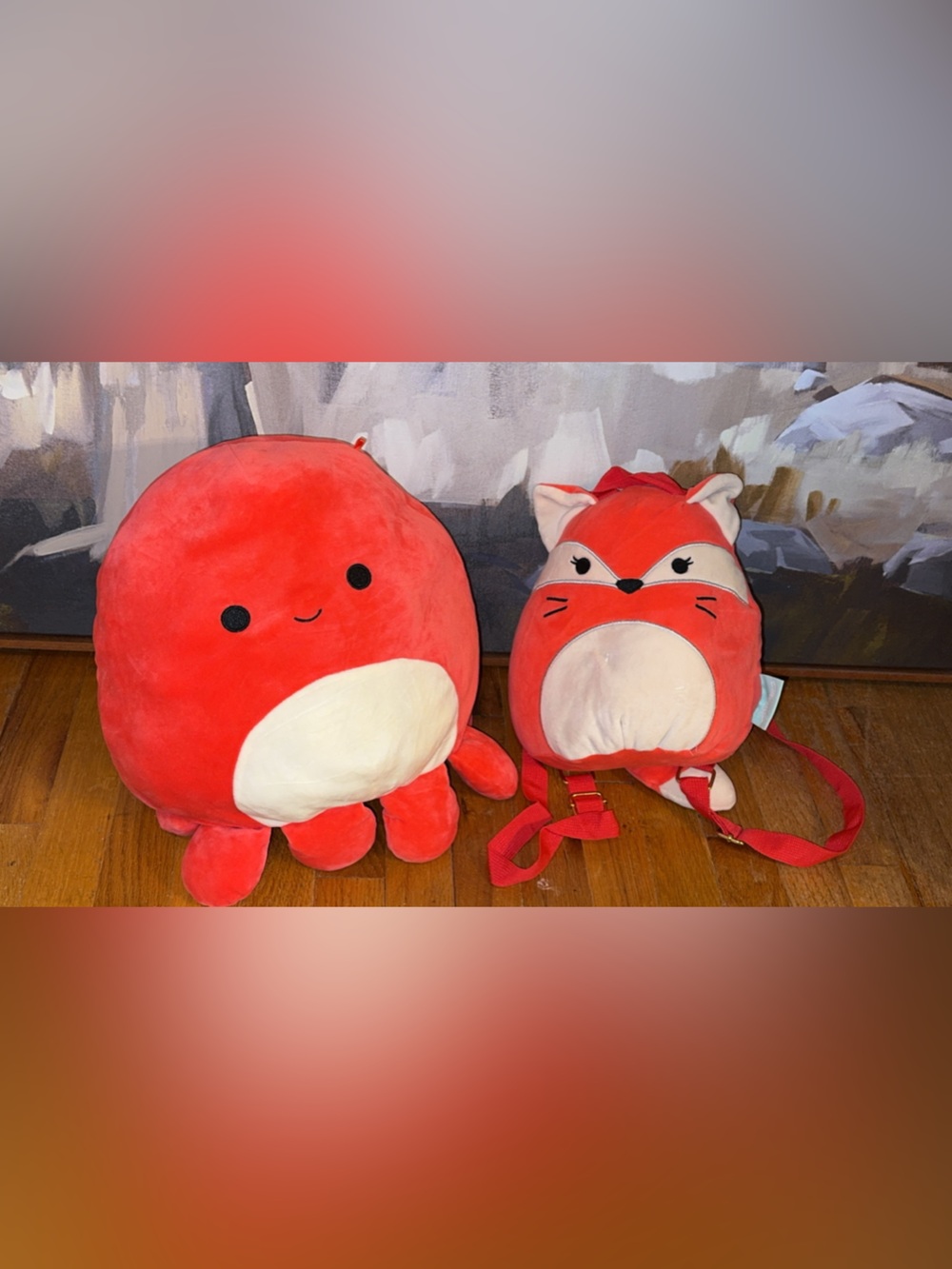 BUNDLE Squishmallows Fifi the Fox plush mini BACKPACK Veronica the octopus